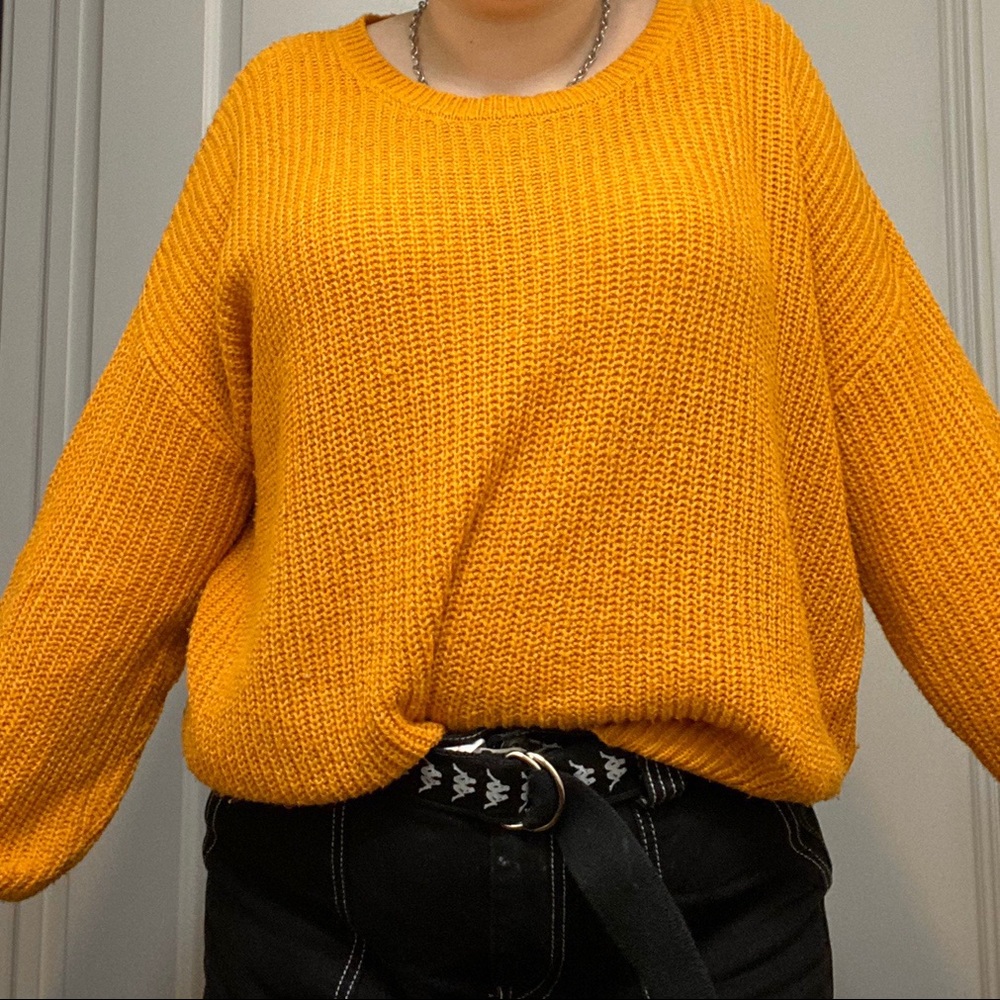 Orange knit sweater
